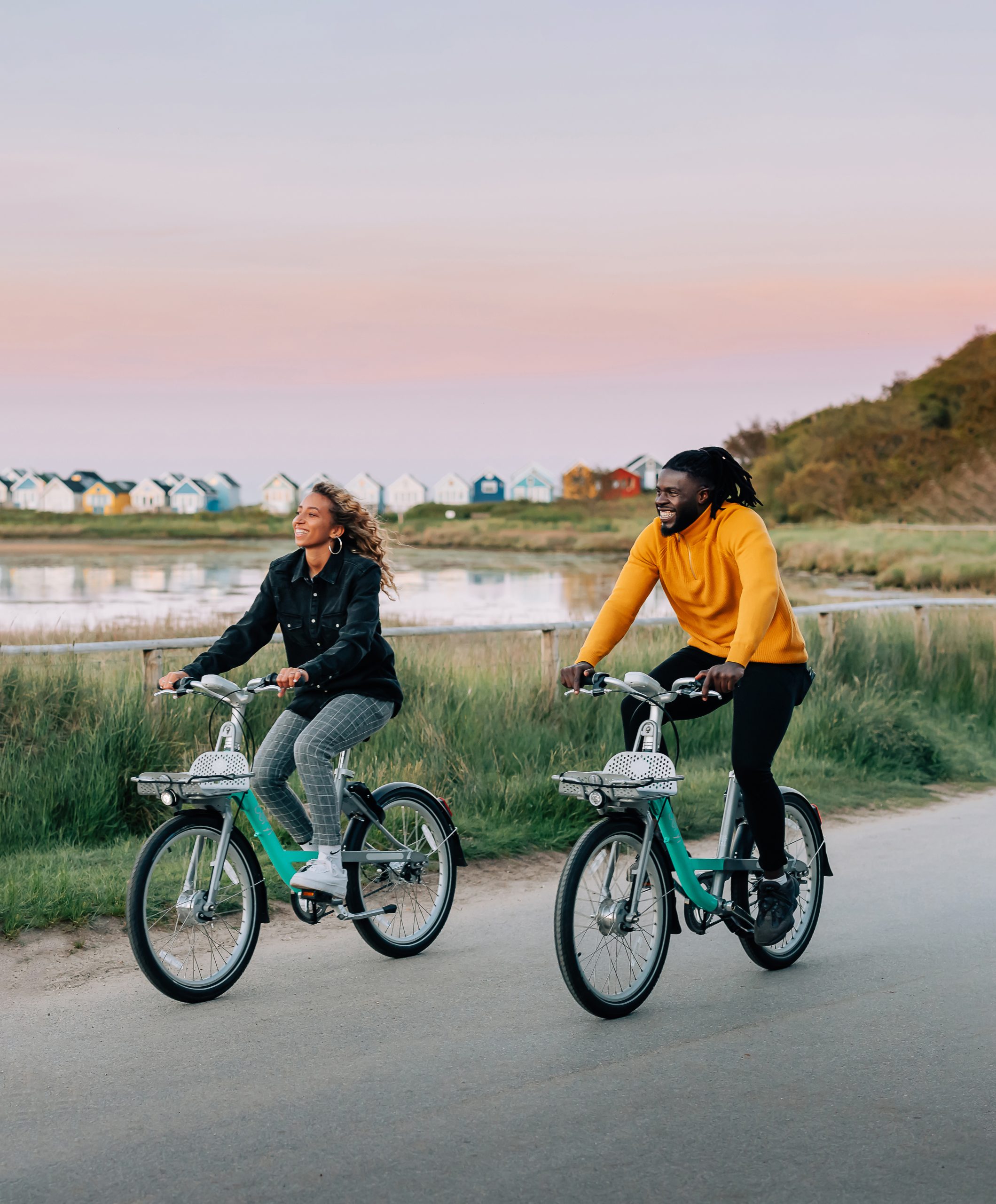 Two people on a bike